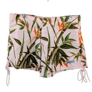Dizzy Pink Tropical Print Shorts Y2K Beachcore Bamboo‎